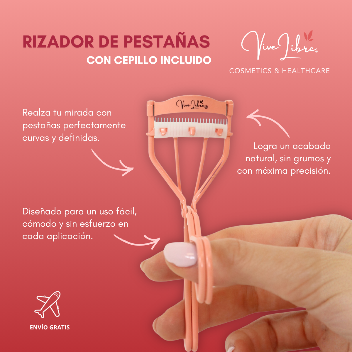 RIZADOR DE PESTAÑAS CON CEPILLO INCLUIDO