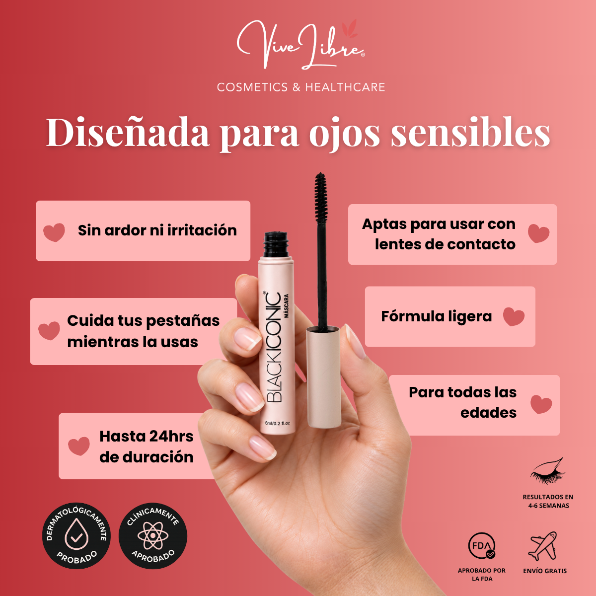 BLACK ICONIC MASCARA - Máscara Waterproof con Sérum de Crecimiento 6mL