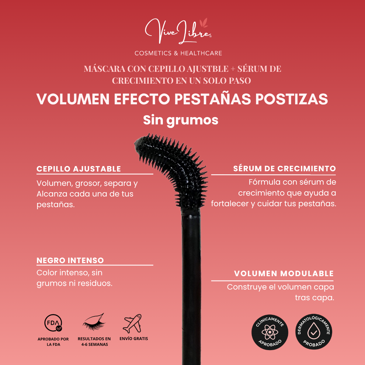 LIFT ICONIC MASCARA - Máscara Waterproof con Sérum de Crecimiento y Cepillo Ajustable 6mL