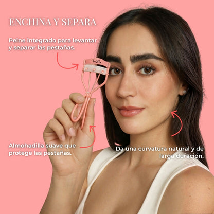 RIZADOR DE PESTAÑAS CON CEPILLO INCLUIDO