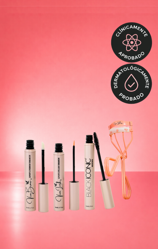 KIT LASH & BROW + RIZADOR DE PESTAÑAS Y COSMETIQUERA DE REGALO