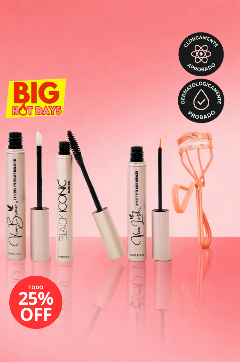 KIT LASH & BROW + RIZADOR DE PESTAÑAS Y COSMETIQUERA DE REGALO