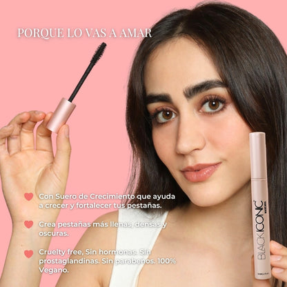 BLACK ICONIC MASCARA - Máscara Waterproof con Sérum de Crecimiento 6mL